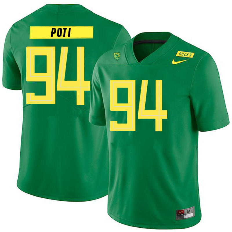 Men #94 Sua'ava Poti Oregon Ducks College Football Jerseys Sale-Green - Click Image to Close